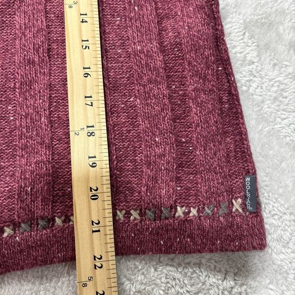 Woolrich 1/4-Zip Wool Blend Sweater Women Lg Petite Rosebud Red Nordic Winter - Picture 9 of 10